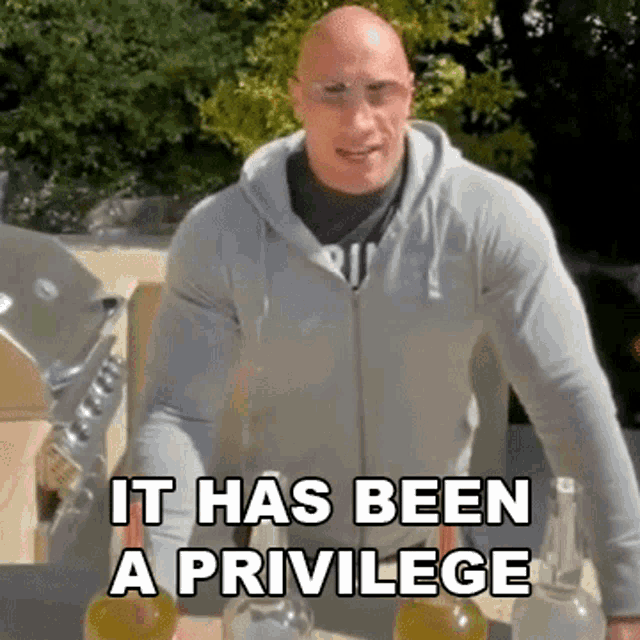 A GIF of Dwayne Johnson, The Rock, saying 'it has been a privilege'.