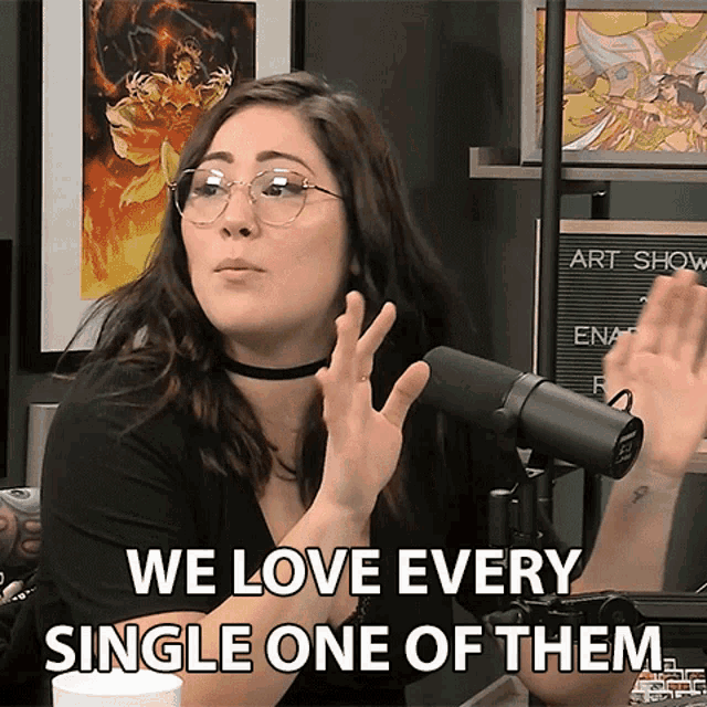 A GIF of a person saying 'we love every single one of them'.